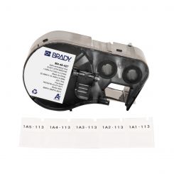 BRADY M4-48-427, самоламинирующиеся, вырубные, для Ø2-3мм, 200 шт, черным на белом, лента для принтеров этикеток BRADY M410 BMP41 M510 BMP51 BMP53 M511