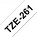 UKRMARK B-T261P, Ламінована, 36мм х 8м, чорним на білому, сумісна з BROTHER TZe-261, стрічка для принтерів етикеток (TZe261)