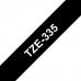 UKRMARK B-T335P, Ламінована, 12мм х 8м, білим на чорному, сумісна з BROTHER TZe-335, стрічка для принтерів етикеток (TZe335)