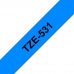 UKRMARK B-T531P, 12мм х 8м, черным на синем, совместима с BROTHER TZe-531, ламинированная лента для принтеров этикеток (TZe531)