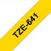 UKRMARK B-T641P, 18мм х 8м, черным на желтом, совместима с BROTHER TZe-641, ламинированная лента для принтеров этикеток (TZe641)