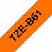 UKRMARK B-Fc-TB61P-BK/OR, Флуоресцентная, 36 мм х 5 м, черный на оранжевом, совместимый с BROTHER TZe-B61 (TZeB61)