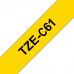 UKRMARK B-Fc-TC61P-BK/YE, Флуорисцентная, 36 мм х 8 м. черным на желтом, совместима с BROTHER TZe-C61, лента для принтеров этикеток (TZeС61)