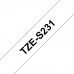 Лента для принтера этикеток RL-B-S-T231P-BK/WT, совместима с BROTHER TZe-S231. Сверхклейкая. Размеры ленты: 12 мм х 8 м. Цвет: черный на белом (TZeS231)