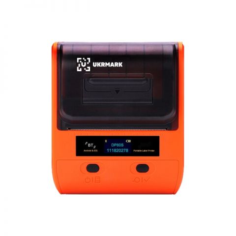 Портативный термопринтер UKRMARK AT20EW, USB/Bluetooth, рулоны 30-80мм, для этикеток/чеков. Печатает на термобумаге и полимерных этикетках.