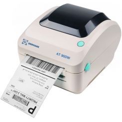 Настольный принтер этикеток, QR и штрих-кодов UKRMARK AT90DW USB+RJ45, принтер прямого термопереноса
