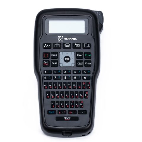 Портативний термотрансферний принтер UKRMARK E1000 CYR GR, з кирилицею, клавіатура: QWERTY / ЙЦУКЕН, Ширина стрічки: 3,5/6/9/12 мм Портативний термотрансферний принтер UKRMARK E1000 CYR GR, з кирилицею, клавіатура: QWERTY / ЙЦУКЕН, Ширина стрічки: 3,5/6/9/12 мм
