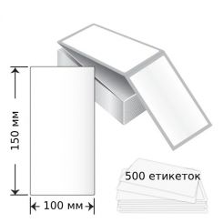 Термоетикетки UKRMARK 00723, фолдований термопапір, Ш:100мм х В:150мм, рул:500ет, білі