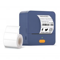 Портативный принтер этикеток UKRMARK UP1BL+Bluetooth, синий, рулоны 20 - 58 мм, печать на термобумаге и полимерных этикетках.
