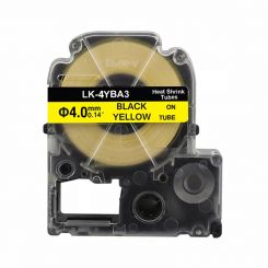 UKRMARK LK4YBA3, для диаметра 1,07-3,18 мм, черным на желтом, совместима с Epson LK4YBA3, Термоусадочная трубка 4мм х 2,5м, для принтеров этикеток (LK4YBA3)