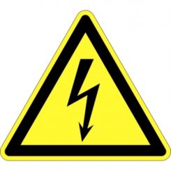 PIC-307 Предупреждающий знак безопасности "Высокое напряжение", 50 мм, 250 шт/рул, B-7541(ламинированный полиэстер)
