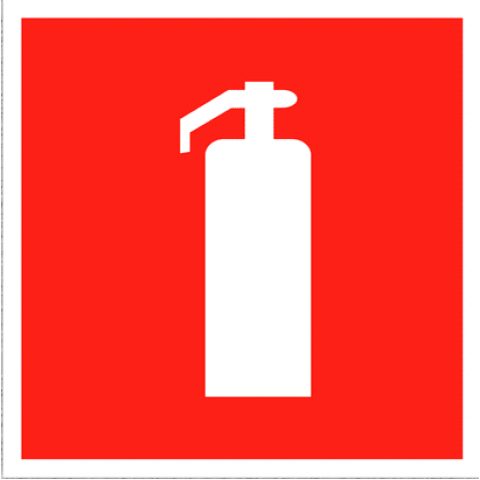 Пожарный знак "Огнетушитель", квадрат со стороной 500 мм, 1 шт, B-7538 (полиэстер)