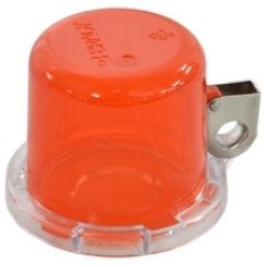 Блокиратор пусковой/аварийной кнопки средний (до 22 мм), красный, 50мм х 64мм х 9мм. (в комплекте три наклейки: прозрачная, желтая, красная)