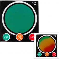 Температурные этикетки обратимые TIL-10-50C-70C, 3-уровневая индикация температуры 50-70°C (зеленый/желтый/красный), 48 х 58мм, уп.10шт.