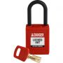 Замок SafeKey нейлон, дужка 38 мм, цвет красный