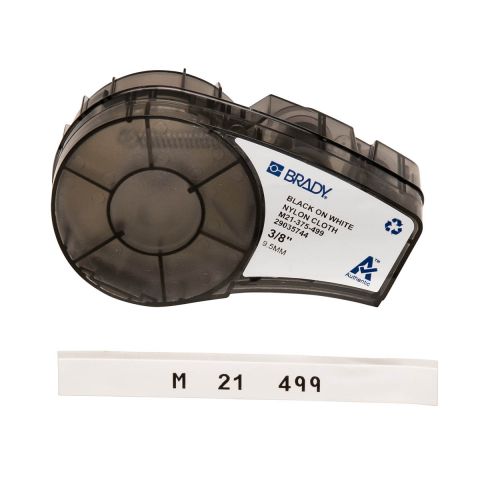 Brady M21-375-499-TB этикетки для терминальных блоков, размеры ленты: 9,53 mm х 4,87 m, нейлон, цвет маркировки: черный на белом