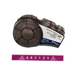 BRADY M21-375-595-PL, 9,53мм х 6,4м, білим на фіолетовому, вініл, стрічка для принтерів етикеток
