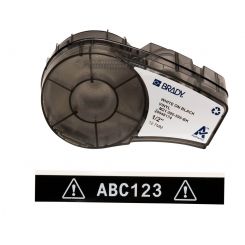 BRADY M21-500-595-BK, 12,70мм х 6,4м, білим на чорному, вініл, стрічка для принтерів етикеток 
