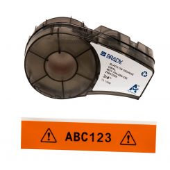 BRADY M21-750-595-OR, 19,05мм х 6,4м., чорним на помаранчевому, вініл, стрічка для принтерів етикеток