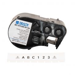BRADY MC-375-595-WT-BK, 9,53мм х 7,62м, чорним на білому, вініл, стрічка для принтерів етикеток