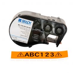 BRADY MC-750-595-OR-BK, 19,05мм х 7,62м, чорним на помаранчевому, вініл, стрічка для принтерів етикеток