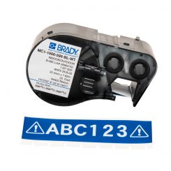 BRADY MC1-1000-595-BL-WT, 25,40мм х 7,62м, білим на синьому, вініл, стрічка для принтерів етикеток