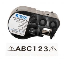BRADY MC1-1000-595-WT-BK, 25,40мм х 7,62м, чорним на білому, вініл, стрічка для принтерів етикеток