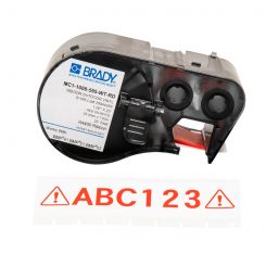 BRADY MC1-1000-595-WT-RD, 25,40мм х 7,62м, червоним на білому, вініл, стрічка для принтерів етикеток