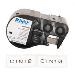 BRADY M-128-499, вирубні етикетки: 25,40мм x 48,26мм, 100шт, чорним на білому, нейлон, стрічка для принтерів етикеток